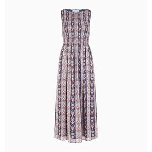 Hill House Navy and Coral Maxi Dress